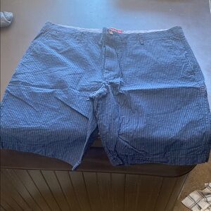 Blue Flat Front Casual Shorts